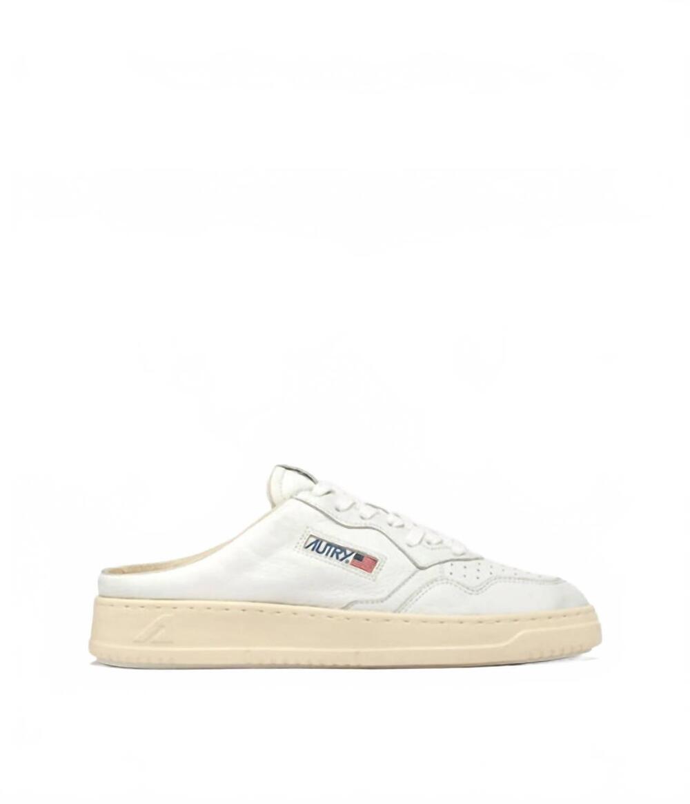 NEW AUTRY women's metalist mule sneaker in nappa leather white